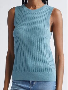 Veronica Beard Jerrel Rib Merino Wool Tank